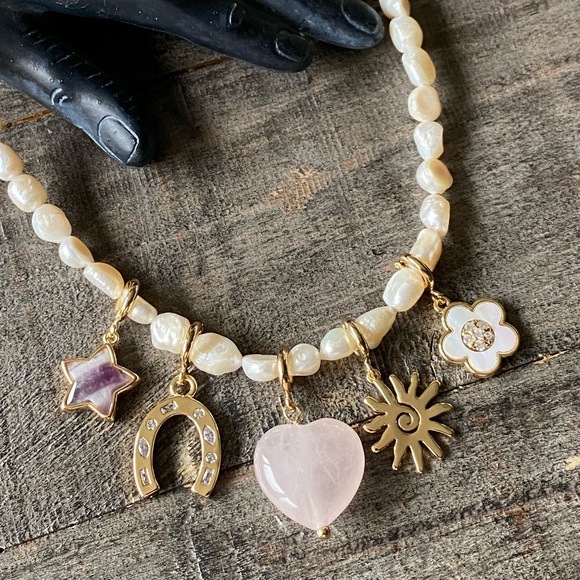 Free People Jewelry - NEW FP x Luna Norte Freshwater Pearl Charm Necklace